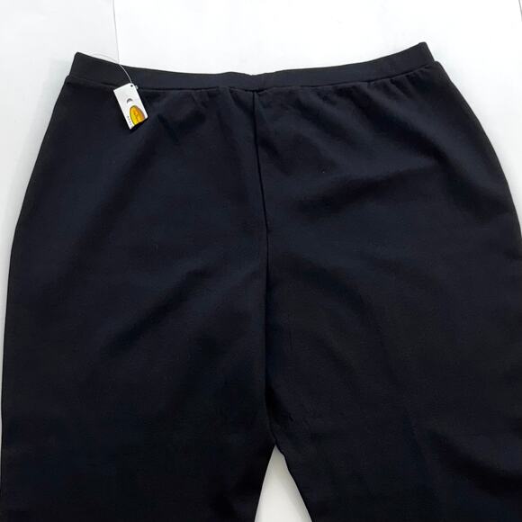 Talbots Stretch Wide Tapered Leg Pants Cotton Blend in Black | 2X NWT Vintage - Picture 9 of 11